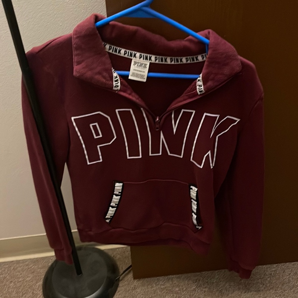 Pink victoria secret sweater- half zip